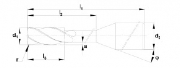 Flatfräser Ø 1,5 mm Schaft 6,0 mm Gesamtlänge 53 mm mit Beschichtung 8586TT