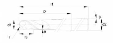 Preview: Ballfräser Ø 0,6 mm Schaft 6,0 mm Gesamtlänge 53 mm mit Beschichtung, konisch 7698