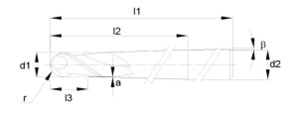 Ballfräser Ø 0,5 mm Schaft 3,0 mm Gesamtlänge 40 mm galv. Diamantbeschichtung 8118