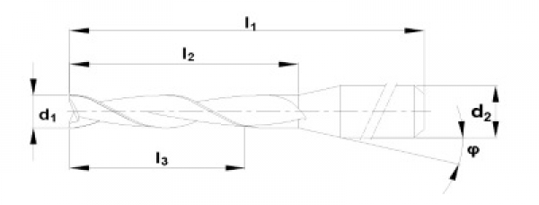 Flatfräser Ø 1,5 mm Schaft 3,0 mm Gesamtlänge 40 mm ohne Beschichtung 8299